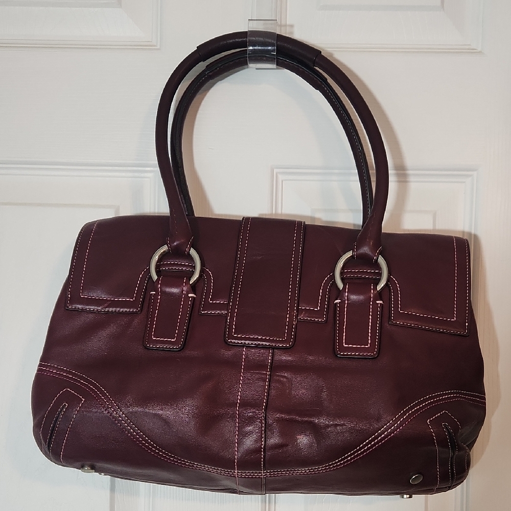 Coach Vintage 2005 Burgandy Leather Soho Hamptons Satchel - Picture 6 of 12